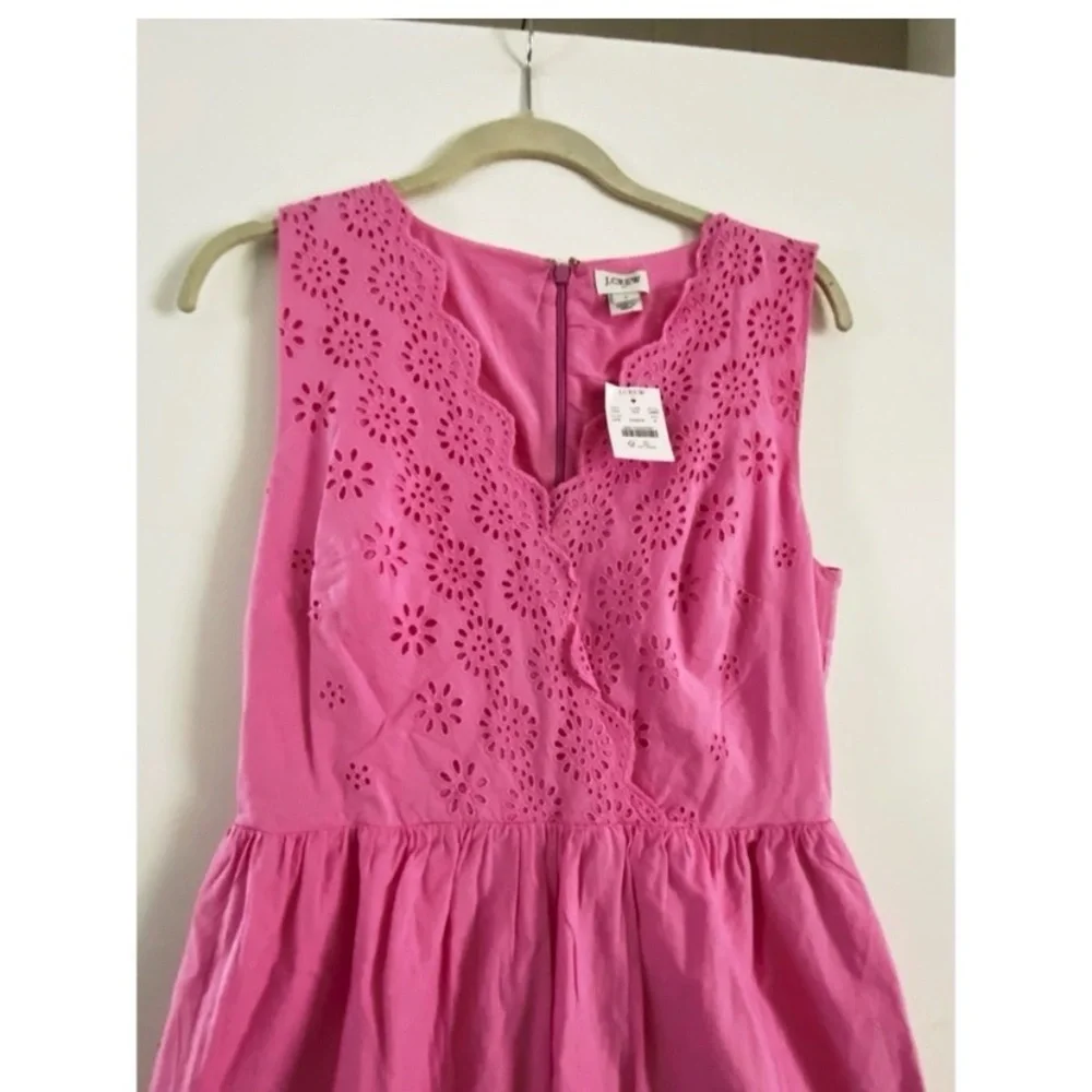 J. CREW Pink Eyelet Mini Dress